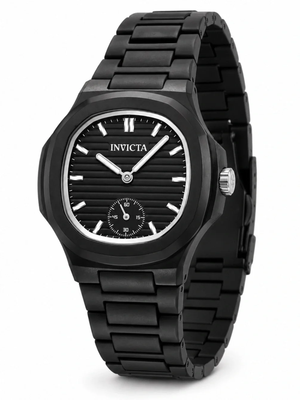 Invicta Black womens Stainless Steel Bracelet Watch with Subdial Accent